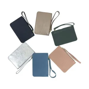 Cartera de mano de piel para pasaporte