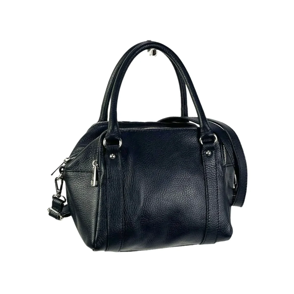 Bolso Bowling De Piel Italiana Para Mujer Con 3 Compartimentos, Cremallera y Gran Calidad - Imagen 6