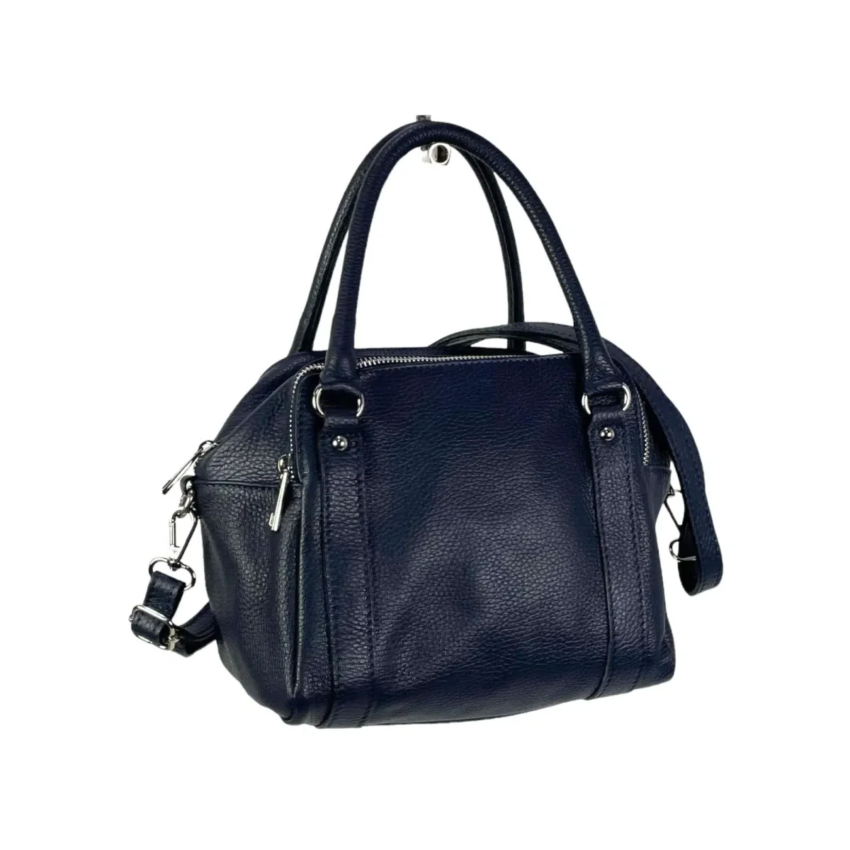 Bolso Bowling De Piel Italiana Para Mujer Con 3 Compartimentos, Cremallera y Gran Calidad - Imagen 4