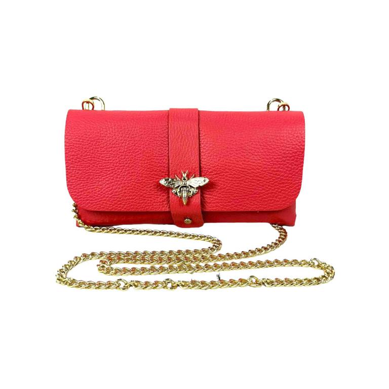 Bolso Piel De Grano Con Asa De Cadena Y Broche De Abeja Para Mujer - Imagen 4