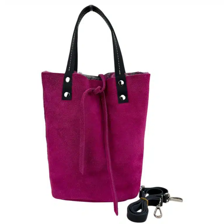 Bolso Ante & Terciopelo reversible con asas de mano y tira bandolera