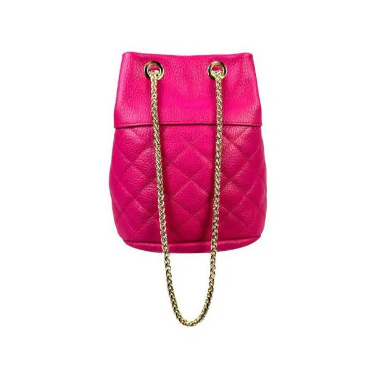 Bolso de Piel Italiana para Mujer con Asa de Cadena Dorada y Cierre de Botón - Imagen 4