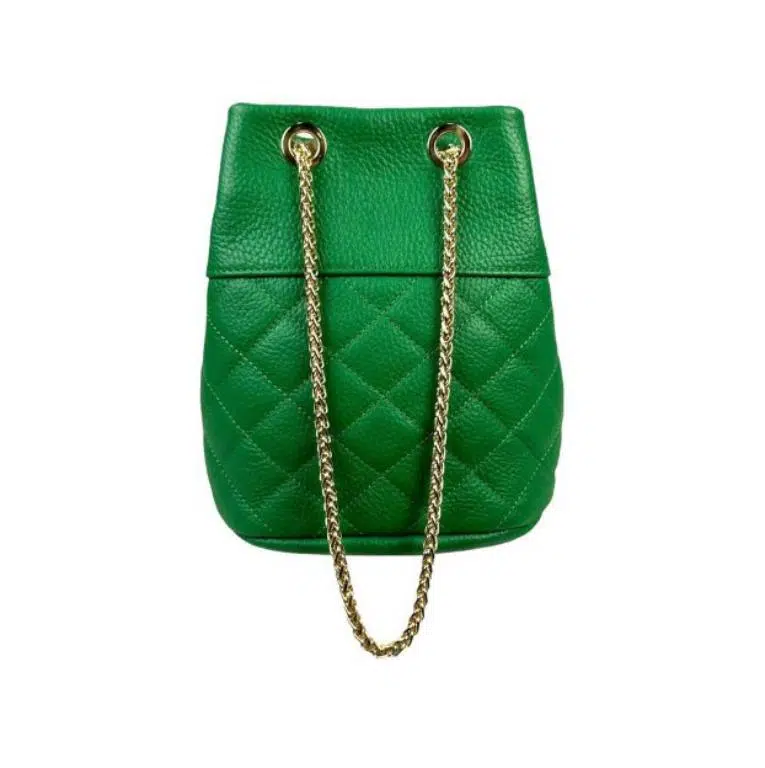 Bolso de Piel Italiana para Mujer con Asa de Cadena Dorada y Cierre de Botón - Imagen 5