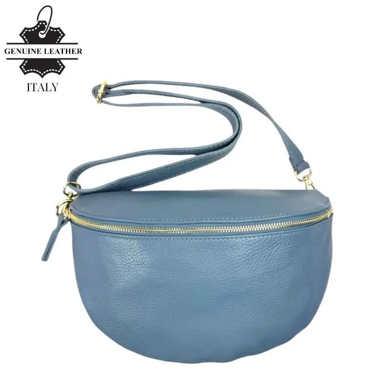 Amplia Riñonera de Piel Italiana para Mujer con Compartimento Interior - Imagen 8