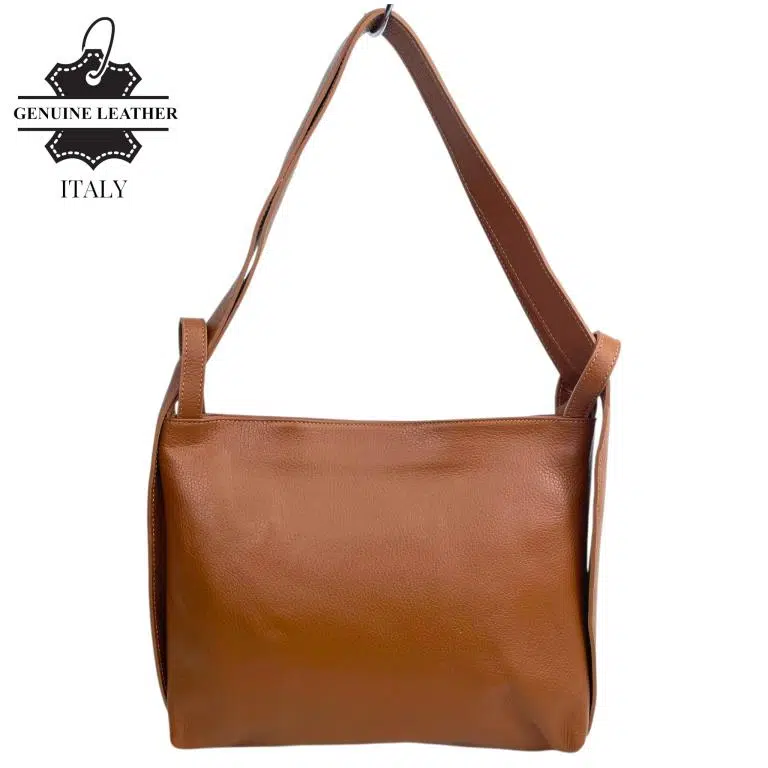 Bolso-Mochila Pequeño en Piel Italiana con Bolsillo Interno y Cierre de Cremallera para Mujer - Imagen 3