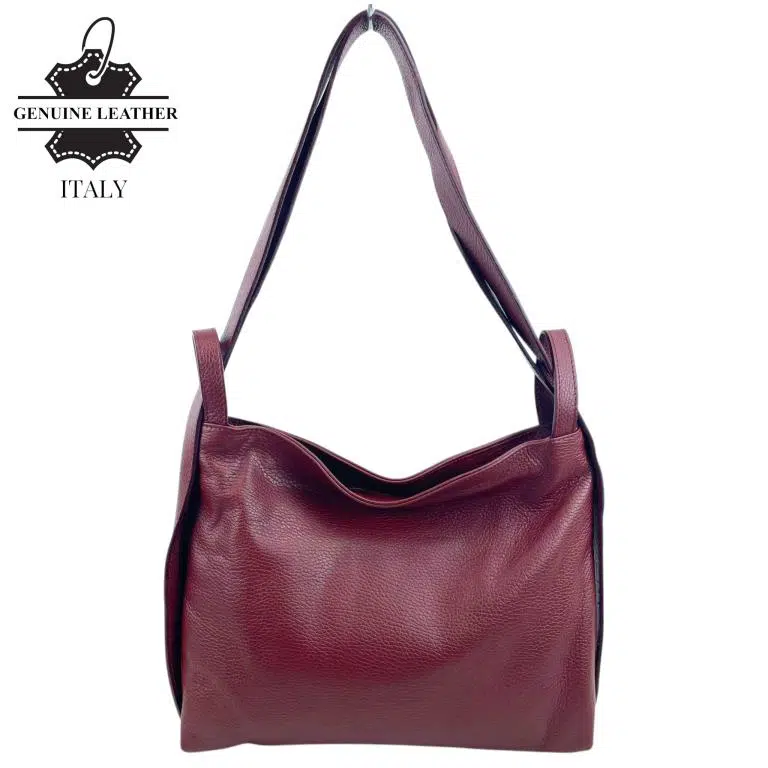 Bolso-Mochila Pequeño en Piel Italiana con Bolsillo Interno y Cierre de Cremallera para Mujer - Imagen 9