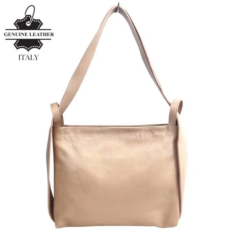 Bolso-Mochila Pequeño en Piel Italiana con Bolsillo Interno y Cierre de Cremallera para Mujer - Imagen 5