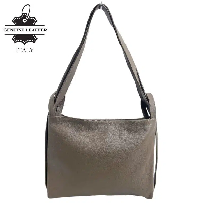 Bolso-Mochila Pequeño en Piel Italiana con Bolsillo Interno y Cierre de Cremallera para Mujer - Imagen 6
