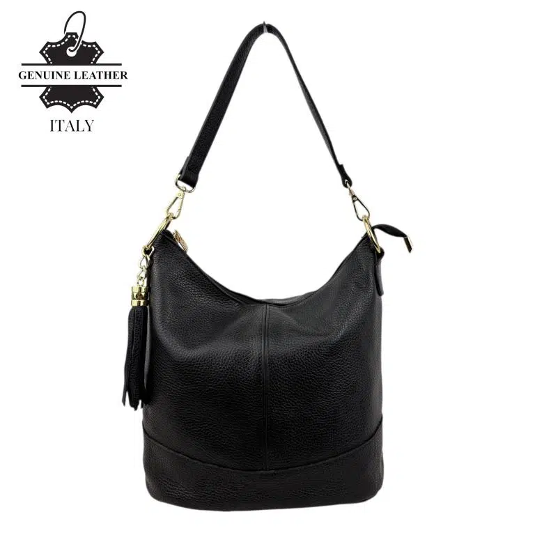 Bolso de Hombro en Piel con Bolsillo Trasero, Enganche Dorado y Asa Larga Mujer - Imagen 5