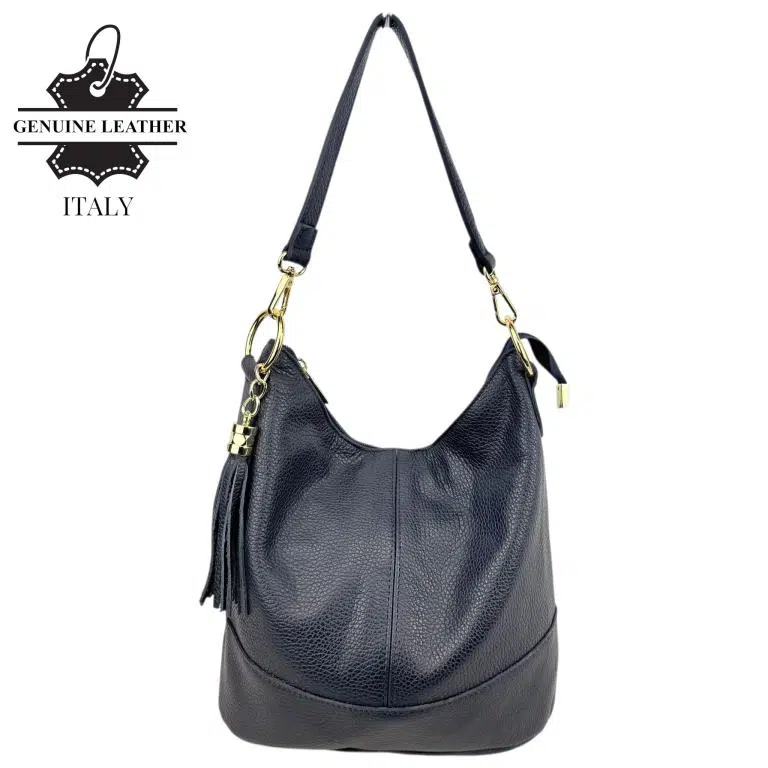 Bolso de Hombro en Piel con Bolsillo Trasero, Enganche Dorado y Asa Larga Mujer - Imagen 6