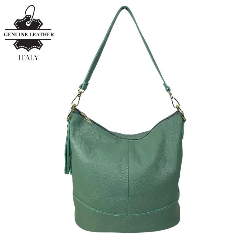 Bolso de Hombro en Piel con Bolsillo Trasero, Enganche Dorado y Asa Larga Mujer - Imagen 8
