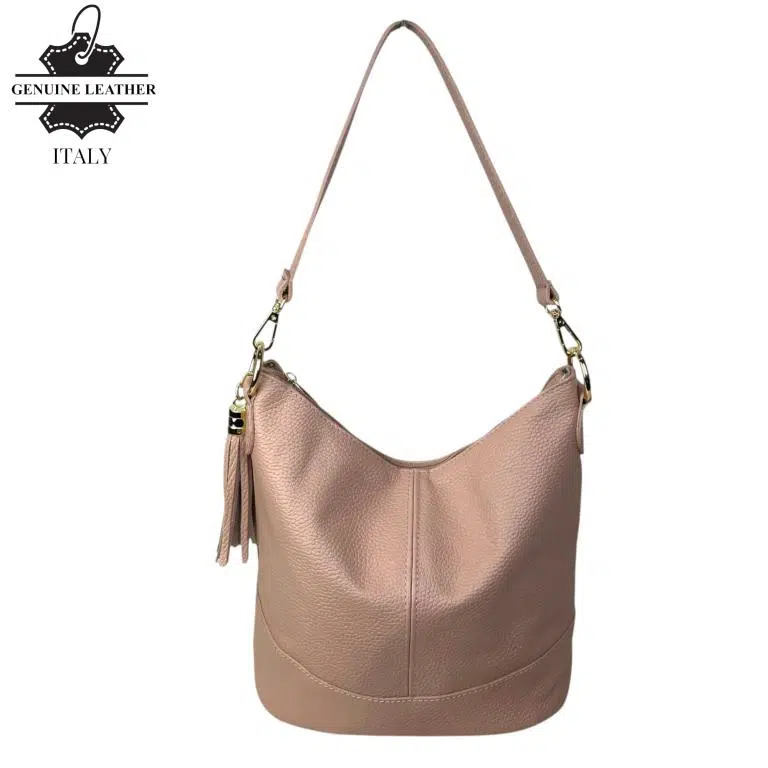 Bolso de Hombro en Piel con Bolsillo Trasero, Enganche Dorado y Asa Larga Mujer - Imagen 9