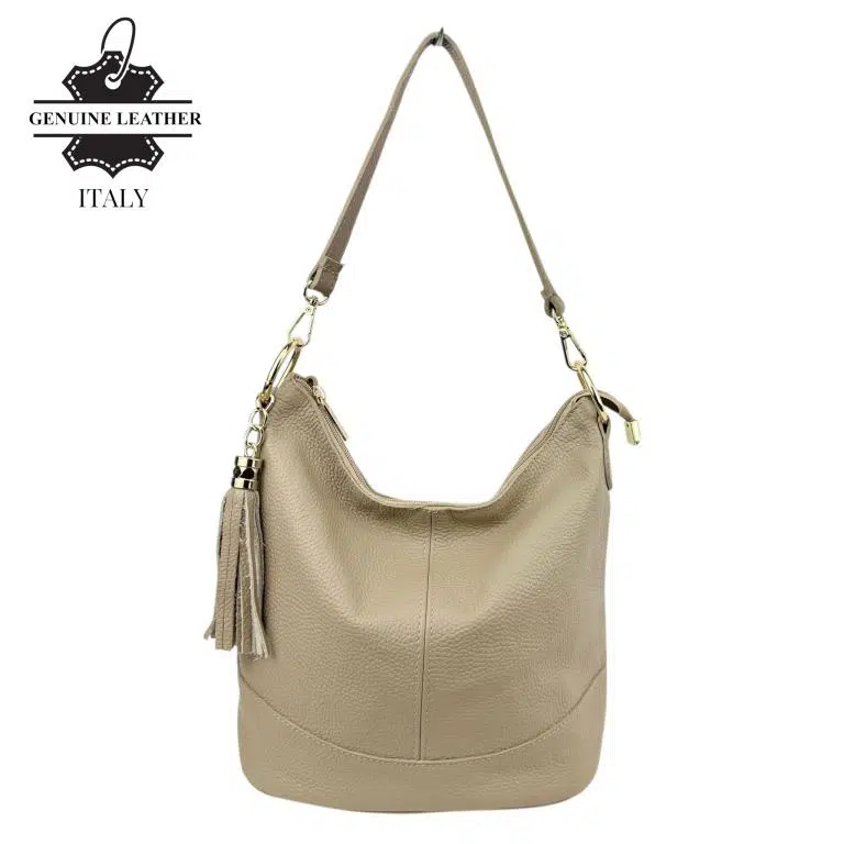 Bolso de Hombro en Piel con Bolsillo Trasero, Enganche Dorado y Asa Larga Mujer - Imagen 4