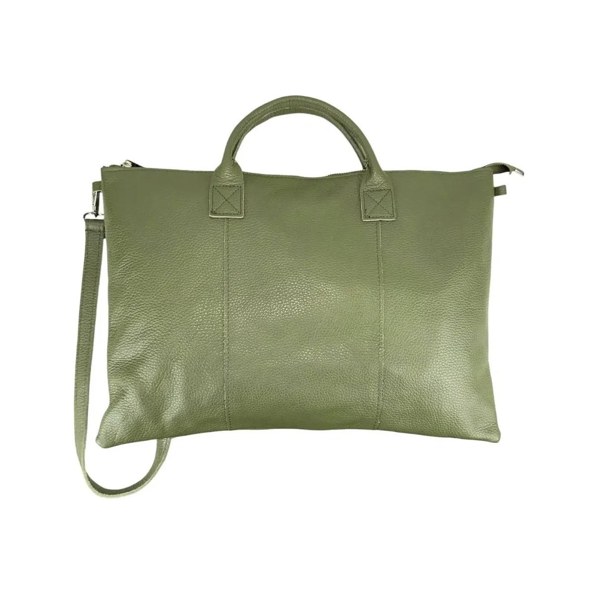 Bolso de Mano en Piel Italiana para Mujer con Cremallera y Bolsillo Interior - Imagen 4