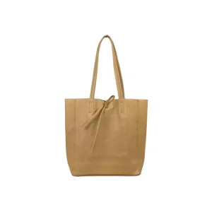 Bolso de Hombro en Piel tipo Tote con Asas Largas y Bolsillo Interior Mujer
