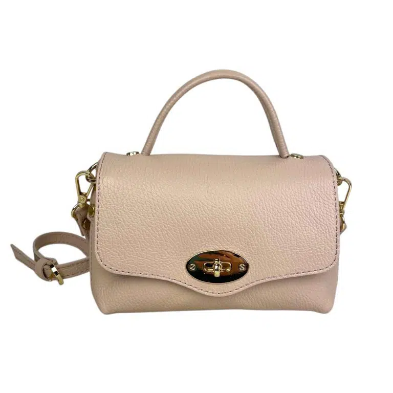 Bolso de Mano Compacto en Piel Italiana con Solapa y Bolsillo Interior para Mujer - Imagen 6