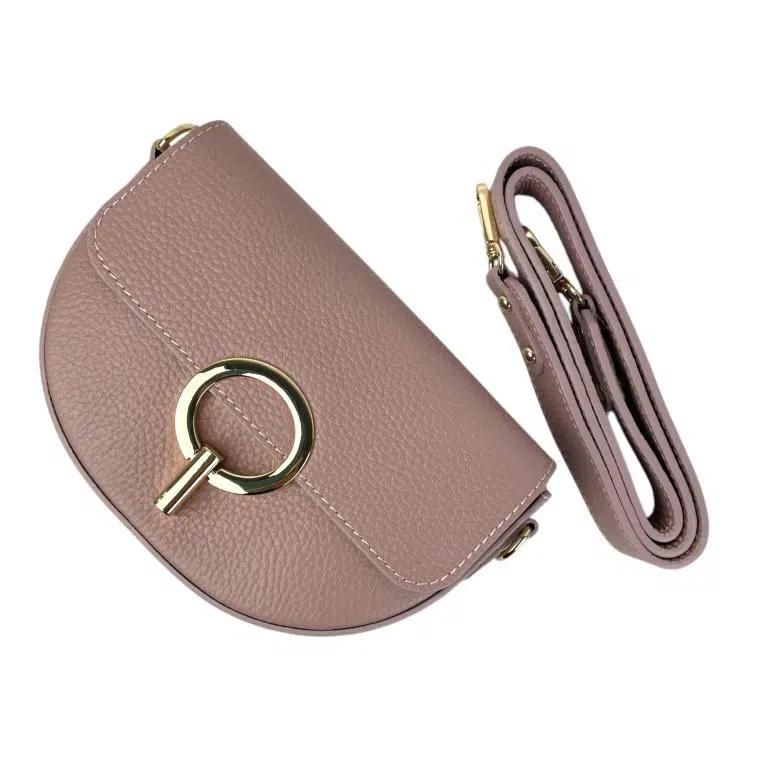 Bolso Bandolera en Piel Italiana con Solapa de Giro y Gran Calidad de Mujer - Imagen 6