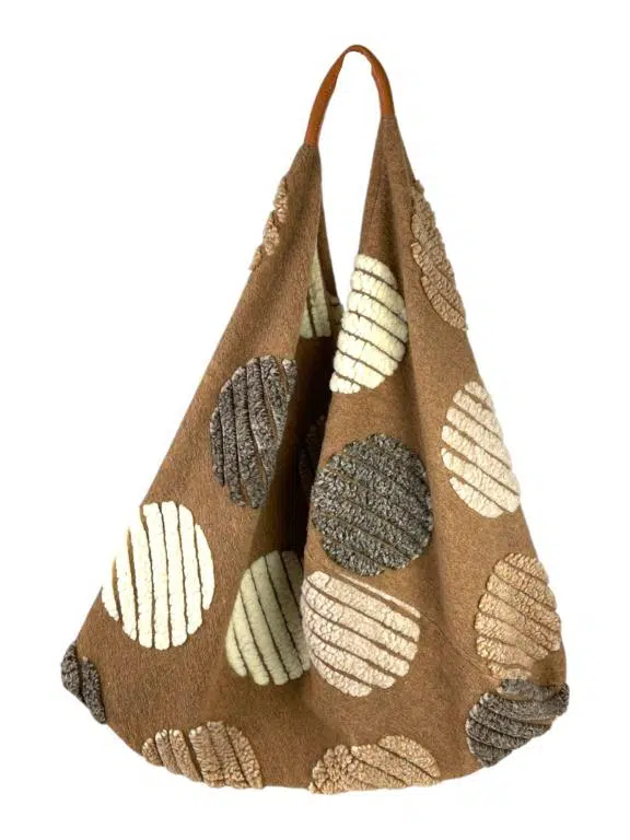 Bolso de Hombro en Lana y Viscosa para Mujer - Imagen 2