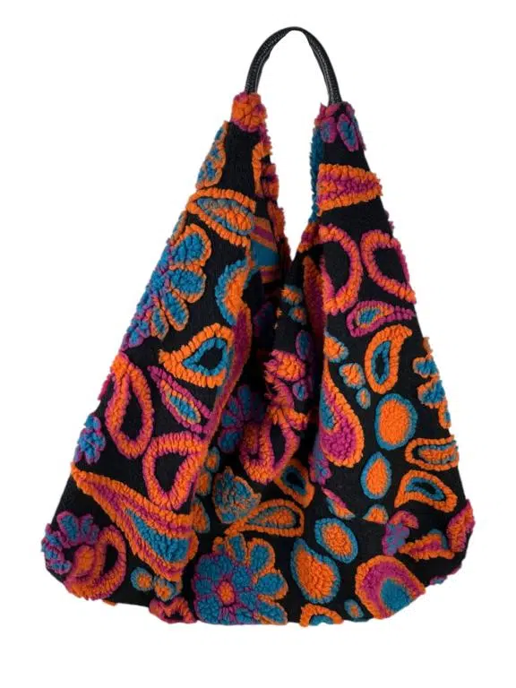 Bolso de Hombro en Lana y Viscosa para Mujer - Imagen 6