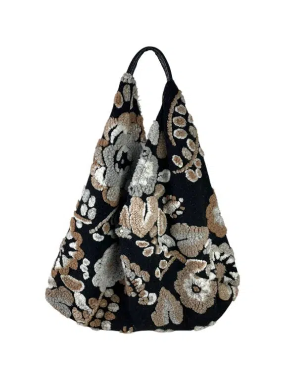 Bolso de Hombro en Lana y Viscosa para Mujer - Imagen 7