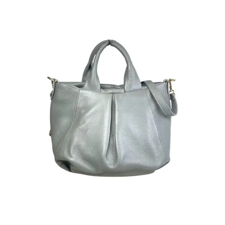 Bolso de Piel Italiana para Mujer con 2 Asas, Cremallera y Tira Bandolera - Imagen 6