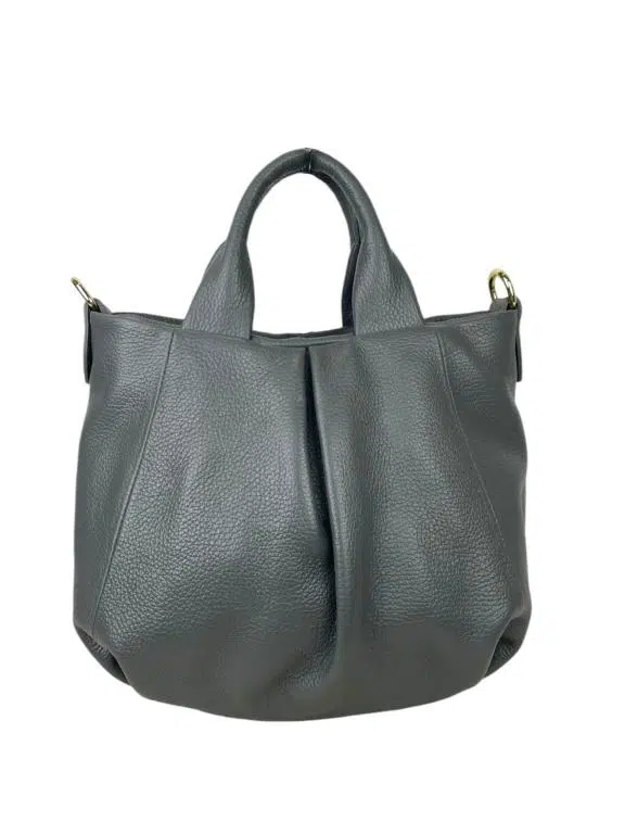 Bolso de Piel Italiana para Mujer con 2 Asas, Cremallera y Tira Bandolera - Imagen 8