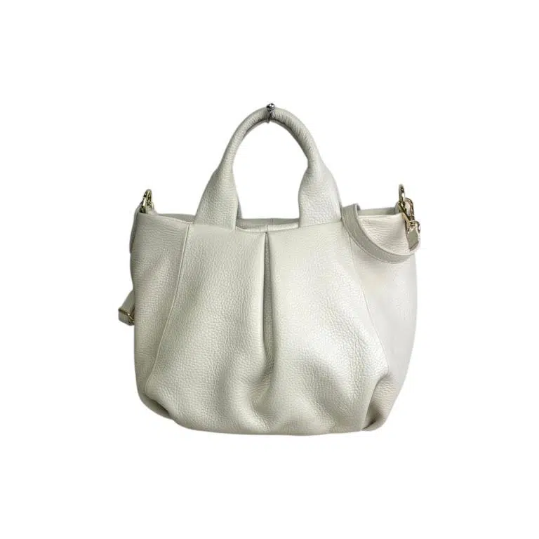 Bolso de Piel Italiana para Mujer con 2 Asas, Cremallera y Tira Bandolera - Imagen 5