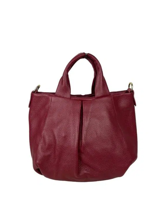 Bolso de Piel Italiana para Mujer con 2 Asas, Cremallera y Tira Bandolera - Imagen 3