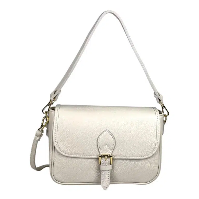 Bolso Bandolera de Piel Italiana con Asa Corta y Bolsillo Trasero para Mujer - Imagen 7