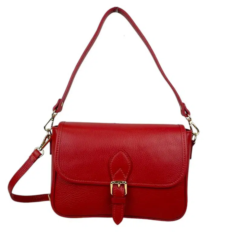Bolso Bandolera de Piel Italiana con Asa Corta y Bolsillo Trasero para Mujer - Imagen 5