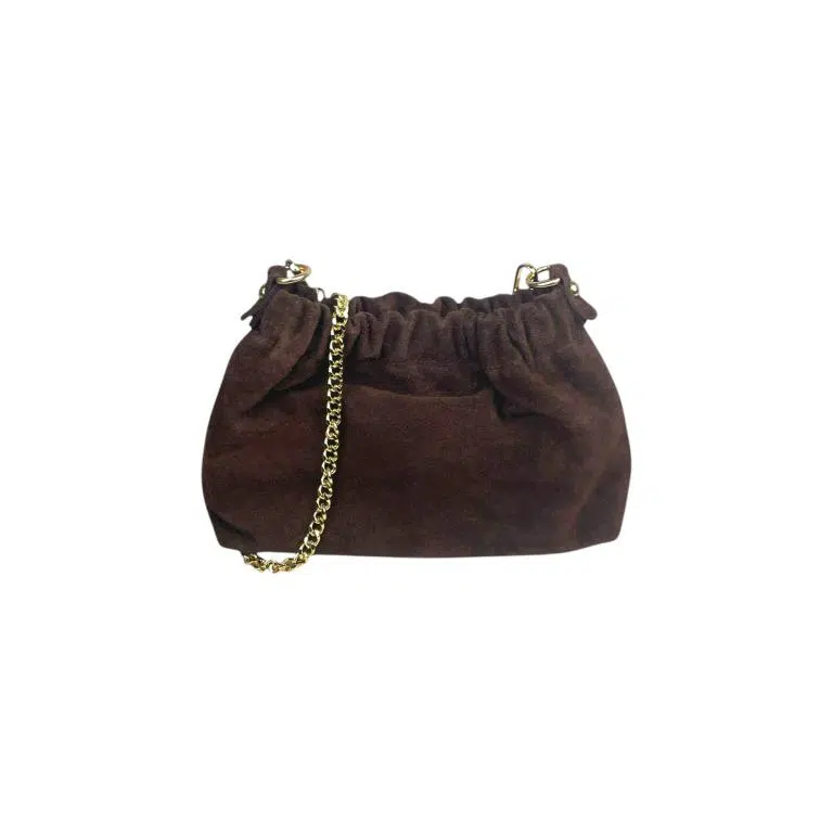 Bolso Bucket de Piel con 2 Asas de Cadena y Cierre de Imán Tipo Botón Mujer - Imagen 5