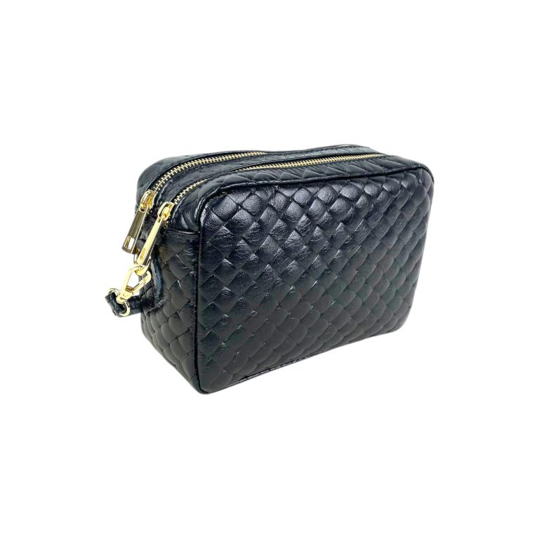 Bolso Bandolera de Mujer en Piel Italiana con Efecto Brillante y 2 Bolsillos con Cremallera - Imagen 7