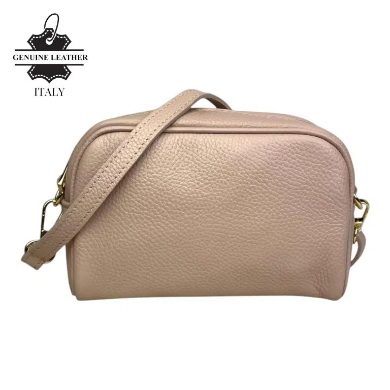 Bolso Bandolera de Mujer en Piel Italiana con Bolsillo Frontal con Flecos y Cierre de Cremallera - Imagen 8