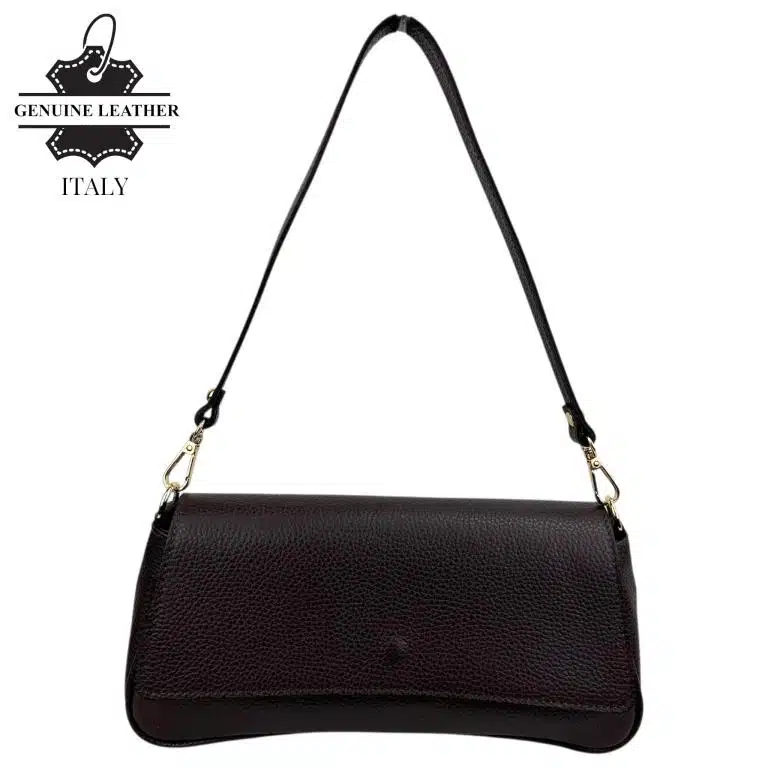 Bolso Bandolera Tipo Baguette en Piel Italiana Mujer con Asa Larga Removible y Gran Calidad - Imagen 4