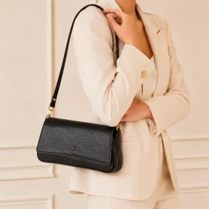 Bolso Bandolera Tipo Baguette en Piel Italiana Mujer con Asa Larga Removible y Gran Calidad