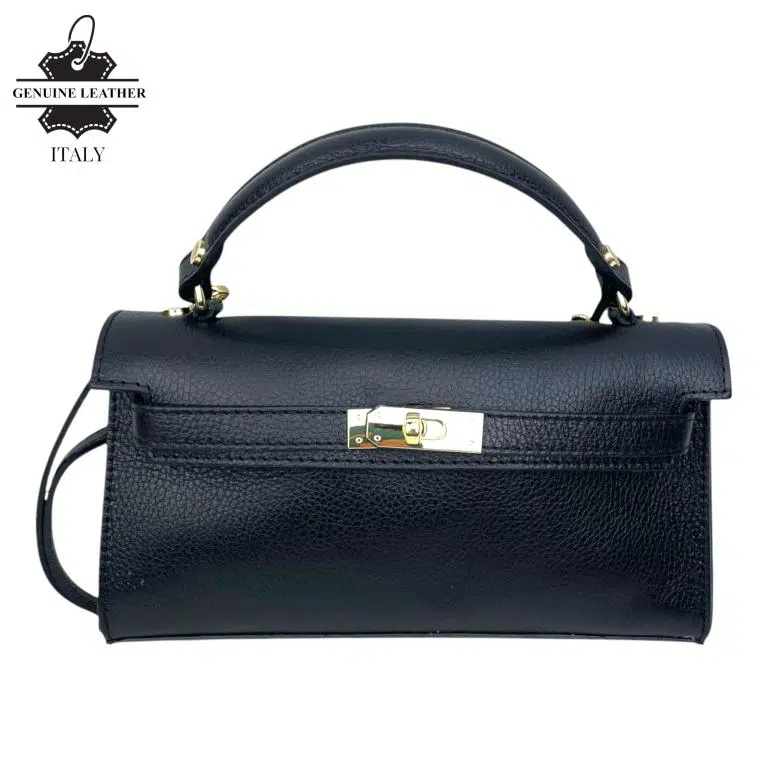 Bolso de Mano en Piel Italiana para Mujer con Asa Corta, Tira Bandolera y Solapa de Giro - Imagen 8