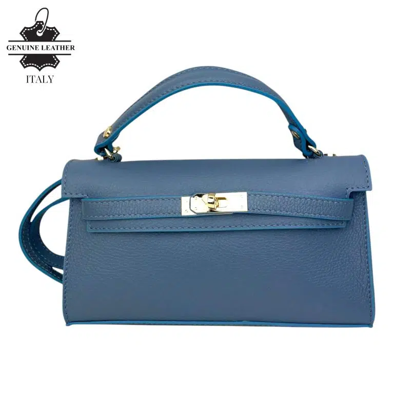 Bolso de Mano en Piel Italiana para Mujer con Asa Corta, Tira Bandolera y Solapa de Giro - Imagen 9