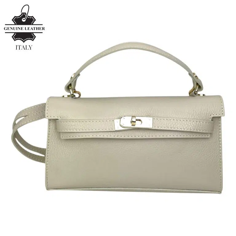 Bolso de Mano en Piel Italiana para Mujer con Asa Corta, Tira Bandolera y Solapa de Giro - Imagen 6