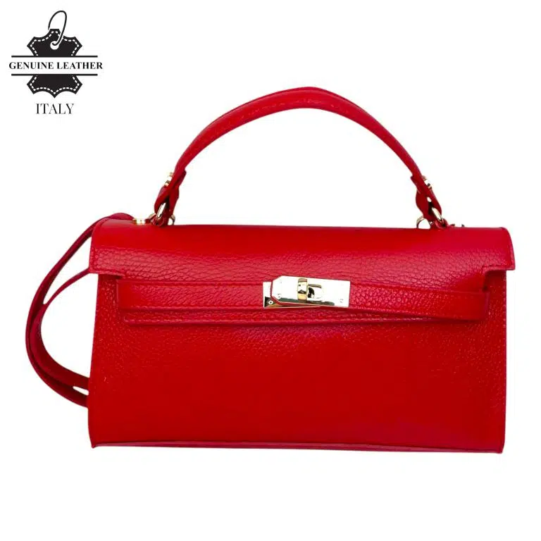 Bolso de Mano en Piel Italiana para Mujer con Asa Corta, Tira Bandolera y Solapa de Giro - Imagen 4