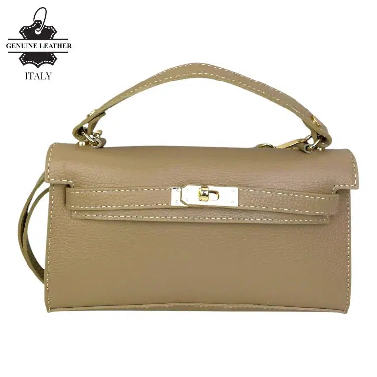 Bolso de Mano en Piel Italiana para Mujer con Asa Corta, Tira Bandolera y Solapa de Giro - Imagen 5