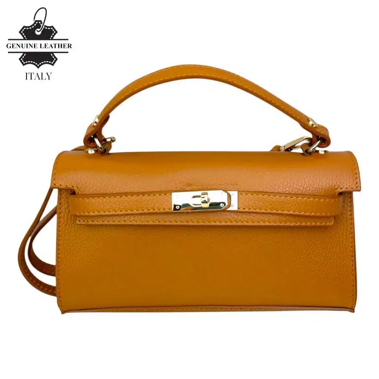 Bolso de Mano en Piel Italiana para Mujer con Asa Corta, Tira Bandolera y Solapa de Giro - Imagen 7