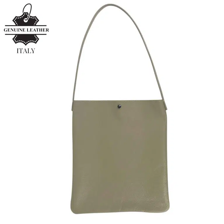 Bolso de Hombro plano en Piel Italiana estilo casual para mujer - Imagen 8