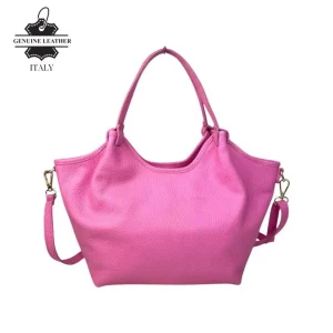 Bolso hombro Trapezoidal Piel Italiana para Mujer Cremallera