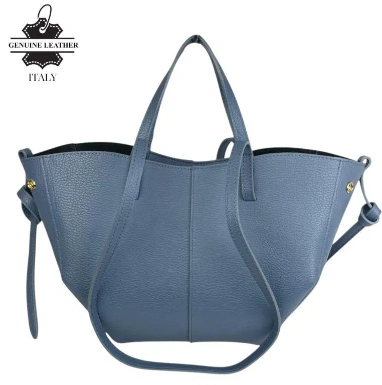 Bolso Grande de Piel Italiana con Gran Calidad, 2 Formas y Neceser Extra para Mujer - Imagen 6