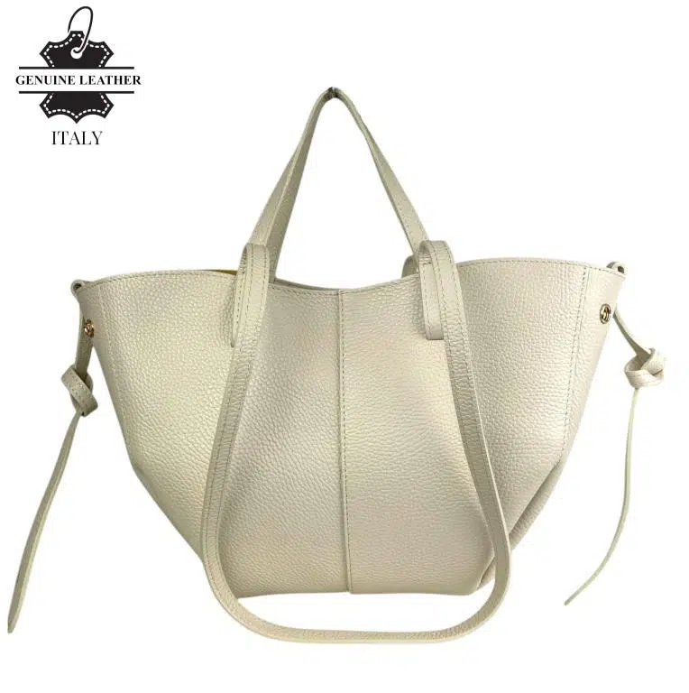 Bolso Grande de Piel Italiana con Gran Calidad, 2 Formas y Neceser Extra para Mujer - Imagen 7
