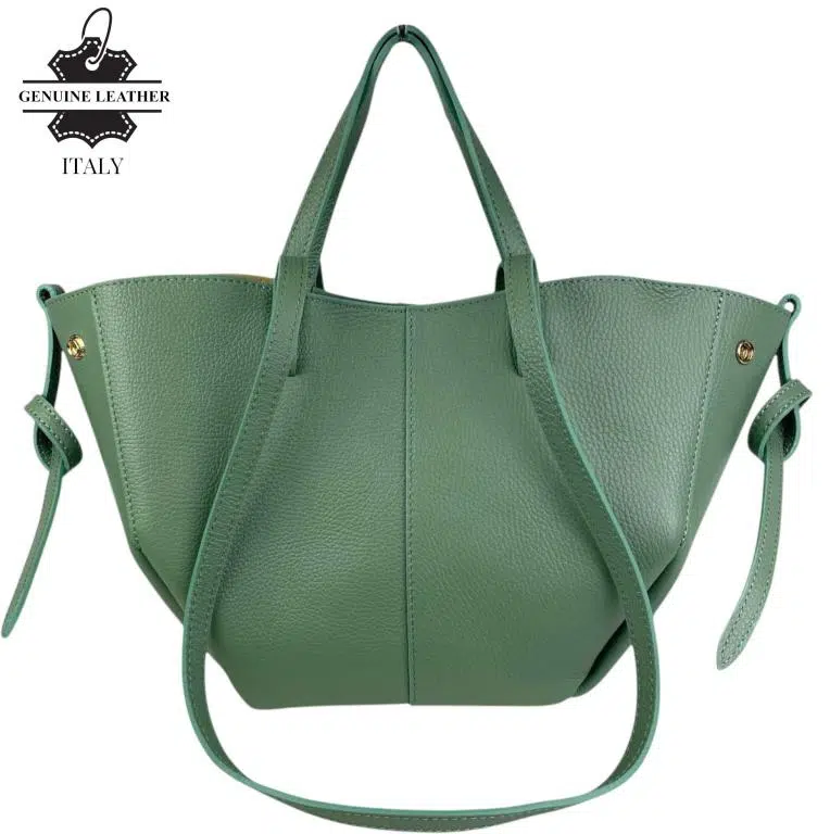 Bolso Grande de Piel Italiana con Gran Calidad, 2 Formas y Neceser Extra para Mujer - Imagen 8