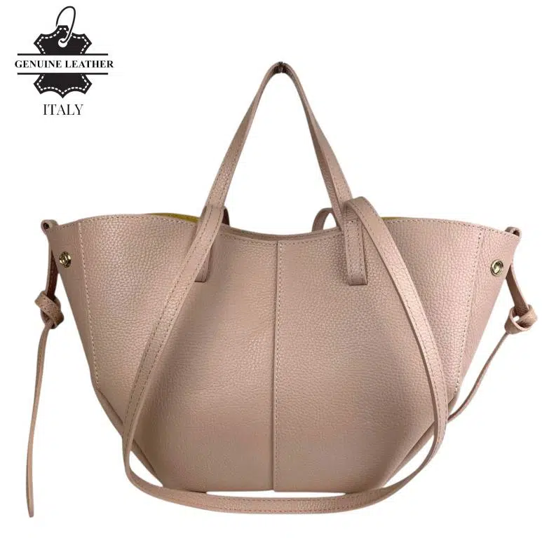 Bolso Grande de Piel Italiana con Gran Calidad, 2 Formas y Neceser Extra para Mujer - Imagen 9