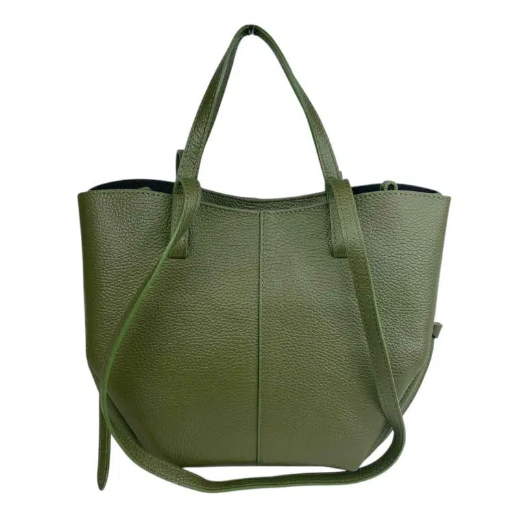 Bolso Grande de Piel Italiana con Gran Calidad, 2 Formas y Neceser Extra para Mujer - Imagen 3