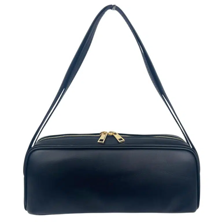 Bolso de Mano Tipo Barrel en Piel Italiana con 2 Asas Cortas y 2 Cremalleras para Mujer - Imagen 8