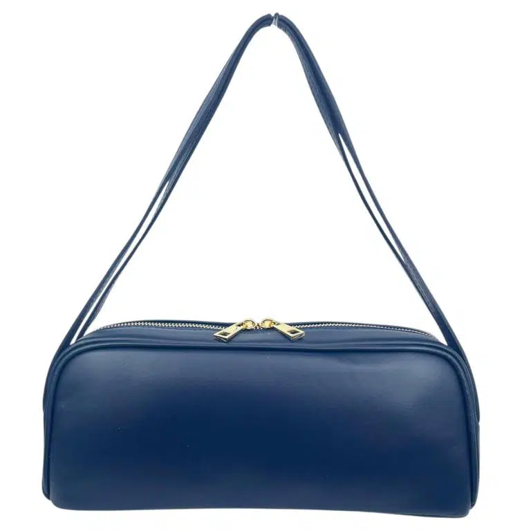 Bolso de Mano Tipo Barrel en Piel Italiana con 2 Asas Cortas y 2 Cremalleras para Mujer - Imagen 9